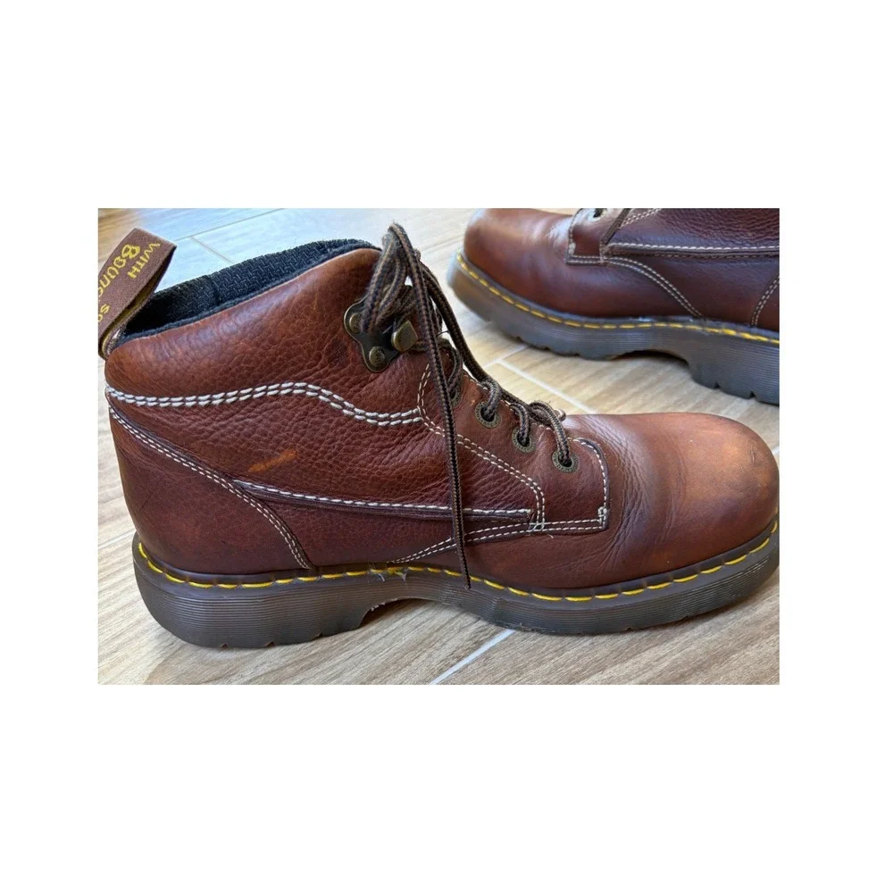 Vintage Y2K Dr Martens Mens Brown Boots 12 Grunge Indie Alt Chunky Whimsigoth